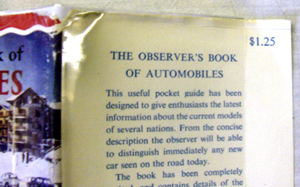 21. The Observer's Book of Automobiles Ninth Edition Very Rare US Price Variant