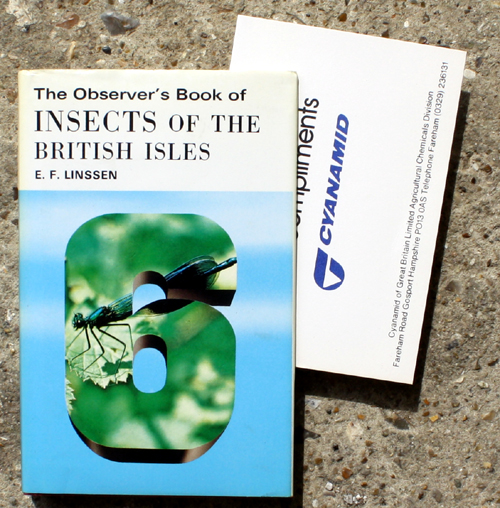 17. The Observer's Book of Insects Of the British Isles Rare Cyanamid Advertising Edition with Compliment Card