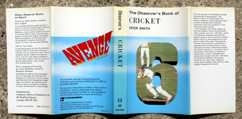 49. The Observer's Book of Cricket Rare Cyanamid Advertising Edition with Compliment Card