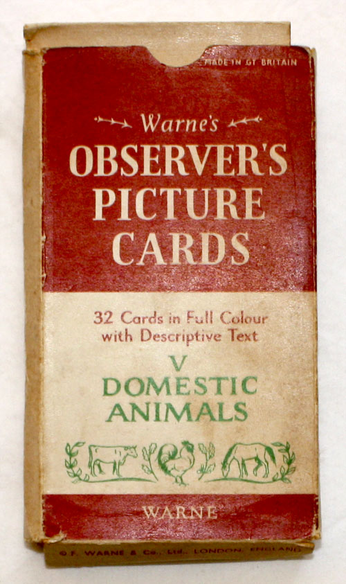 Observer's Picture Cards - Domestic Animals 32 PICTURE CARDS plus Box