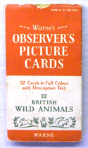 The Observers Book of British Wild Animals<br> 32 PICTURE CARDS plus Box