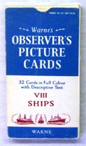 The Observers Book of Ships<br> 32 PICTURE CARDS plus Box