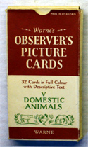 The Observers Book of Domestic Animals <br>32 PICTURE CARDS plus Box