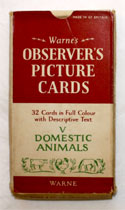 The Observers Book of Domestic Animals <br>32 PICTURE CARDS plus Box